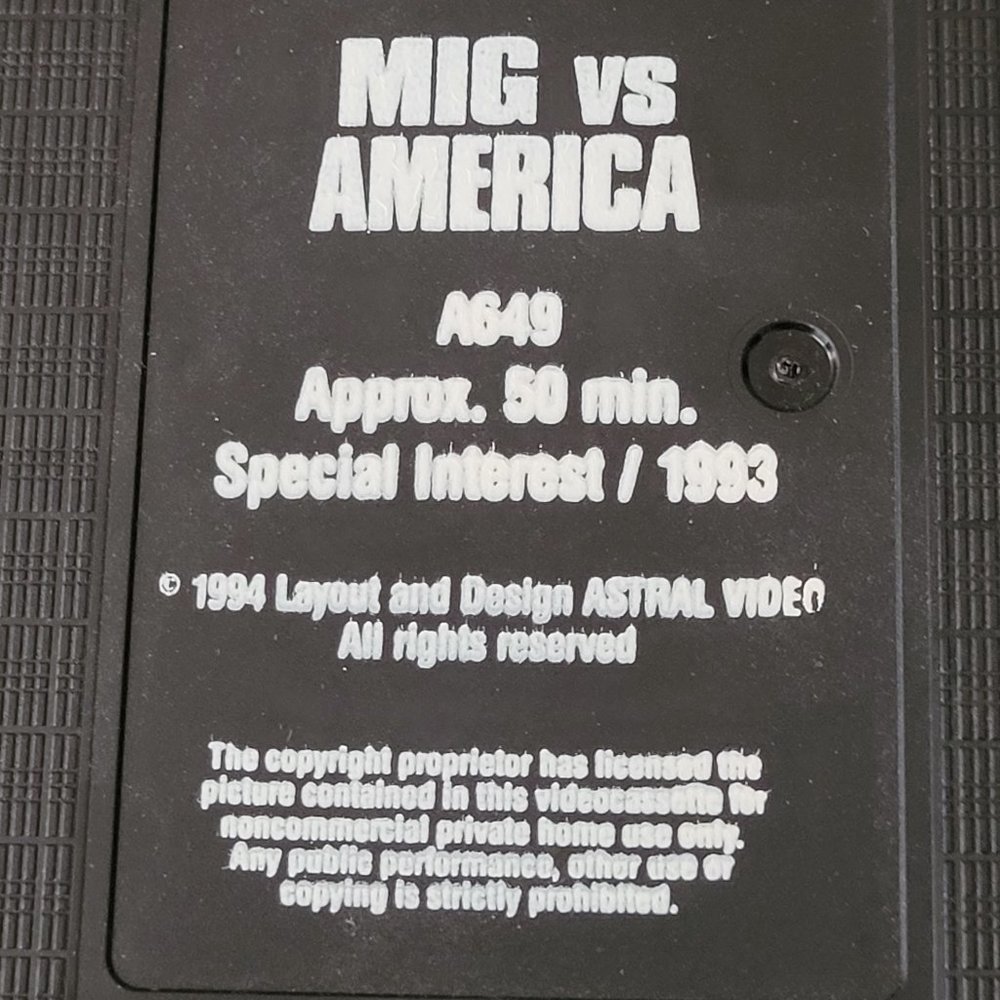 1994 V.H.S. COPY OF MIG VS. AMERICA AERIAL COMBAT!!! - Picture 4 of 5